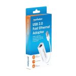 Adaptateur Réseau MANHATTAN USB 2.0 Vers RJ45 - Blanc
