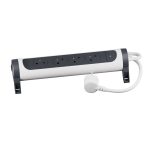 Multiprise LEGRAND 4X2P+T 1,5M - Blanc et Gris Foncé