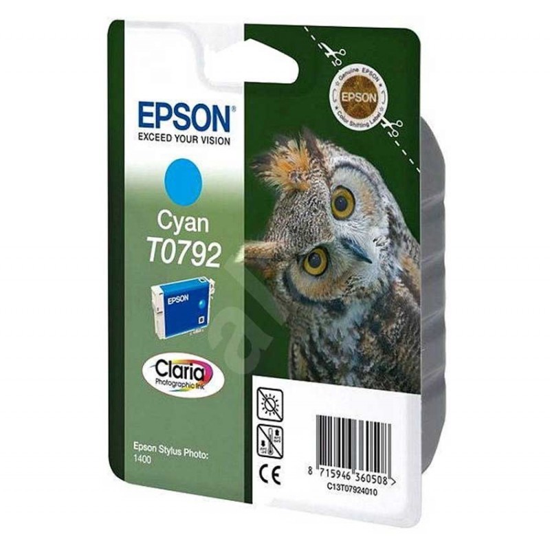 Cartouche jet d'encre Original EPSON T0792 - Cyan (C13T07924010) Cartouche jet d'encre Original EPSON T0792 - Cyan (C13T07924010)