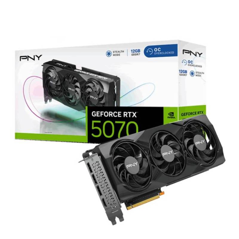 Carte Graphique PNY GeForce RTX 5070 12Go OC Triple Fan Carte Graphique PNY GeForce RTX 5070 12Go OC Triple Fan