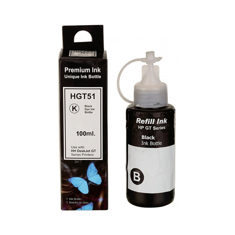 Bouteille d'encre Adaptable HP HGT51100 ml - Noir Bouteille d'encre Adaptable HP HGT51100 ml - Noir