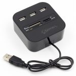 Hub USB COMBO 3 Ports + Lecteur de cartes - Noir