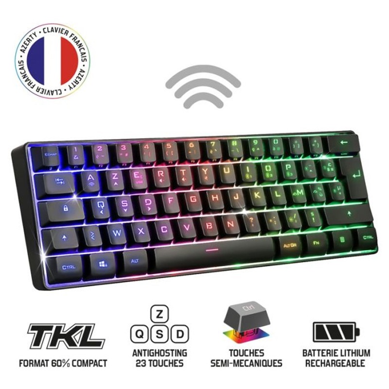 Clavier Gamer Sans Fil SPIRIT OF GAMER Elite-K50 - Noir