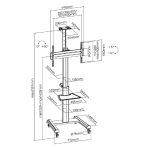 Support Au Sol Avec Roulettes GEMBIRD TVS-70T-02 Pour Tv 37"-70"
