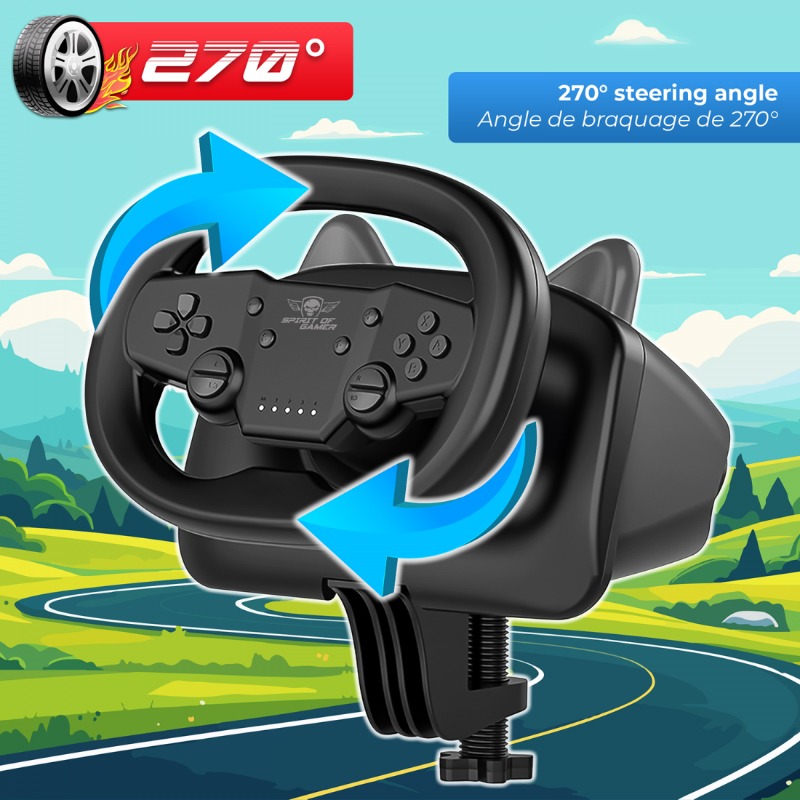 Volant De Course SPIRIT OF GAMER PRO AIR PS4/PS3/PC - Noir