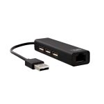 HUB TNB 3 PORT USB 2.0 + 1 Port RJ45 - Noir