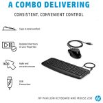 Ensemble Clavier Et Souris Filaire HP AZERTY Fr 200 - Noir