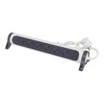 Multiprises LEGRAND 6 Ports 3M - Blanc et Gris foncée