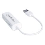 Adaptateur Réseau MANHATTAN USB 2.0 Vers RJ45 - Blanc