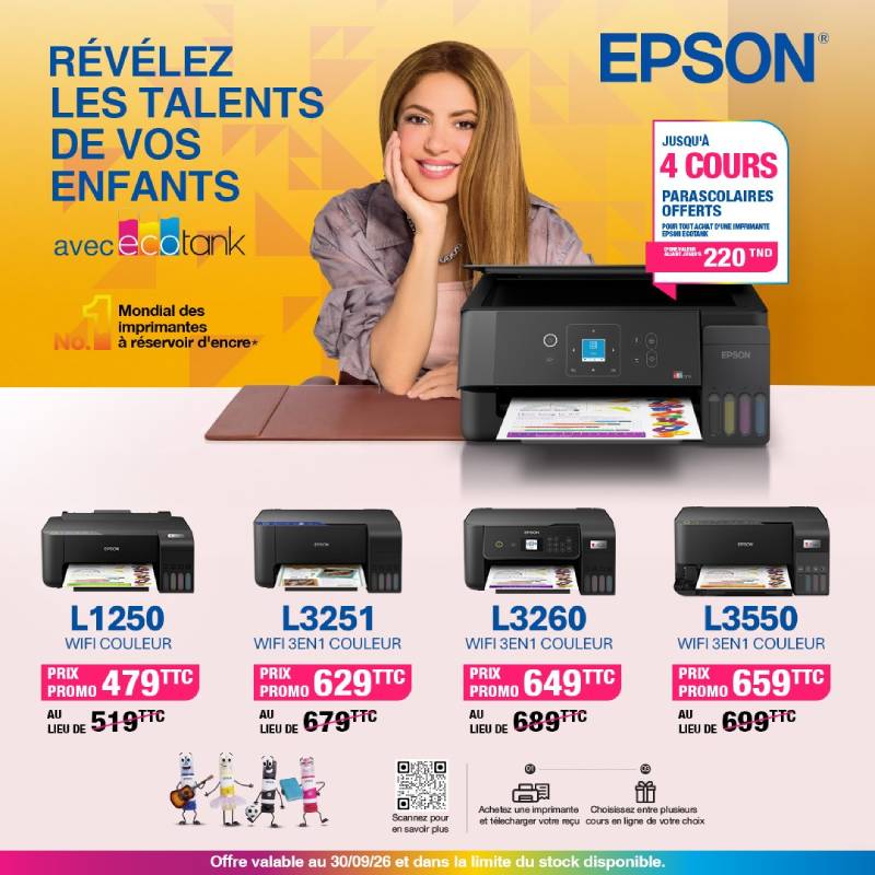 Imprimante EPSON EcoTank L3251 à Réservoir Intégré Wifi 3En1 Couleur