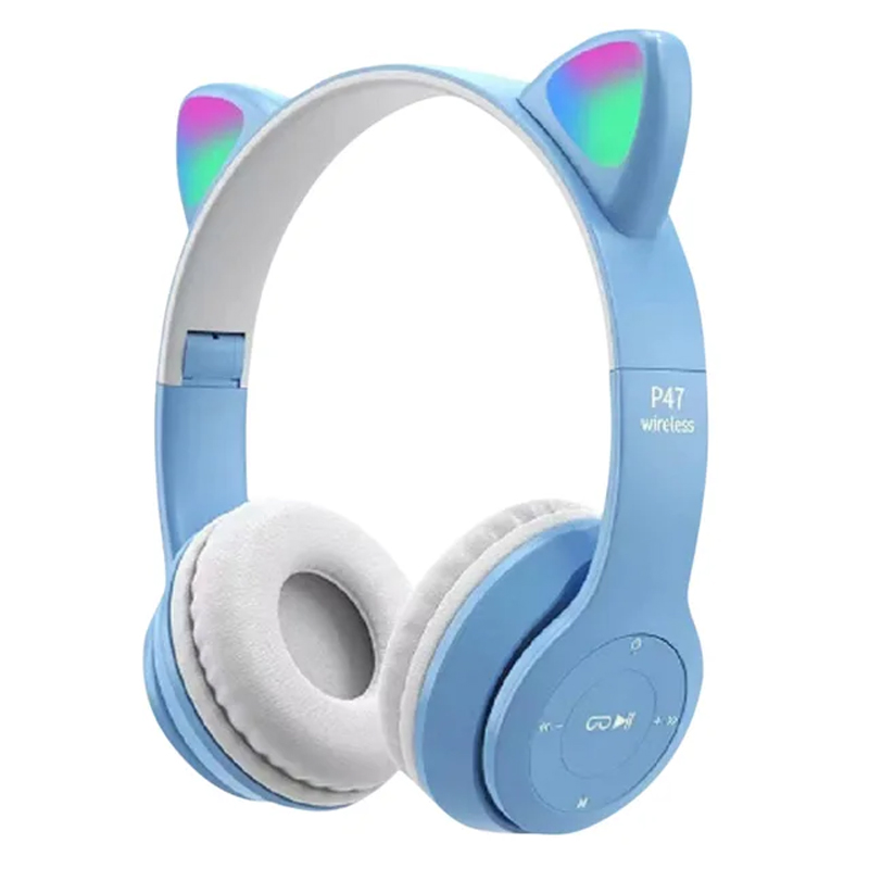 Casque Sans Fil P47M Cat - Bleu Casque Sans Fil P47M Cat - Bleu
