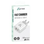 Adaptateur De Charge ARTEK USB-C & USB-A 30W  - Blanc