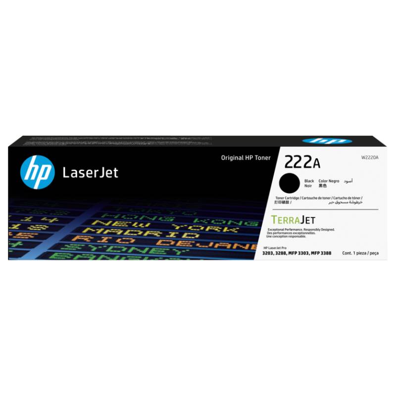 Toner LaserJet d'origine HP 222A - Noir (W2220A) Toner LaserJet d'origine HP 222A - Noir (W2220A)