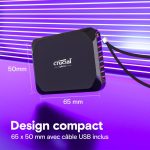 Disque Dur Externe CRUCIAL SSD X9 4To USB 3.2 Gen-2 - Noir