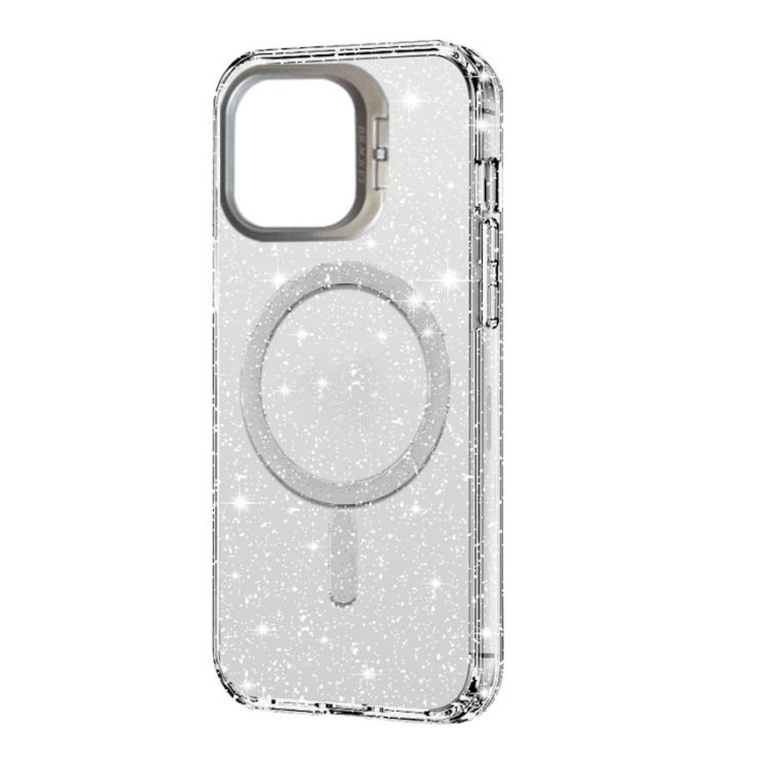 Coque Transparent à Paillettes Pour IPhone 15 Pro Avec MAGSAFE Silver Coque Transparent à Paillettes Pour IPhone 15 Pro Avec MAGSAFE Silver