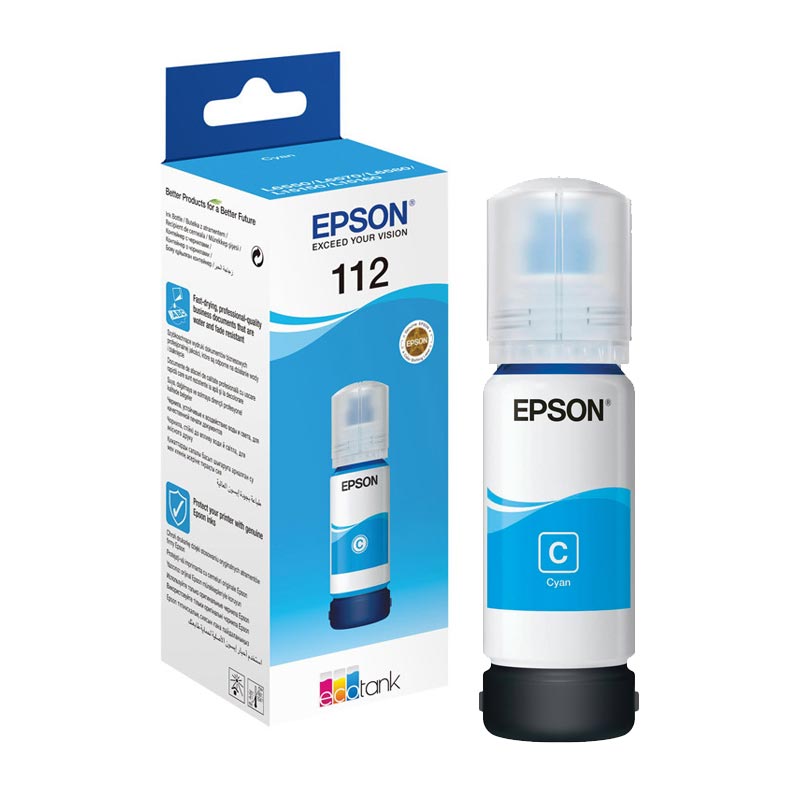 Bouteille D'encre Original EPSON EcoTank 112 - Cyan (C13T06C24A) Bouteille D'encre Original EPSON EcoTank 112 - Cyan (C13T06C24A)
