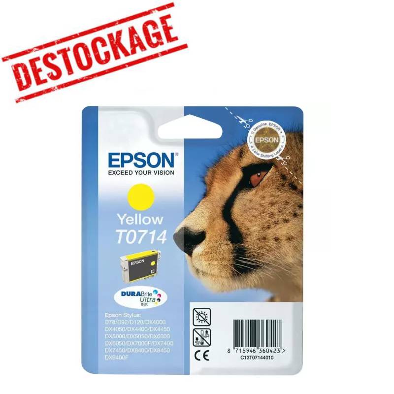 Cartouche Jet d'encre Original EPSON T0714 - Jaune (C13T07144012) Cartouche Jet d'encre Original EPSON T0714 - Jaune (C13T07144012)