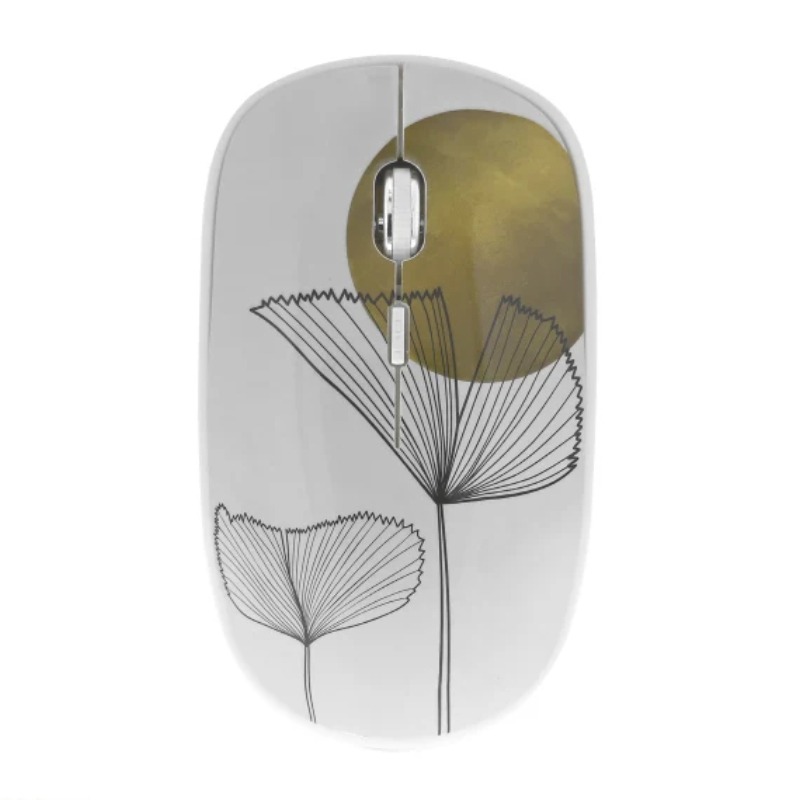 Souris Sans Fil et Tapis de Souris TNB FULL MOON - Blanc&Doré