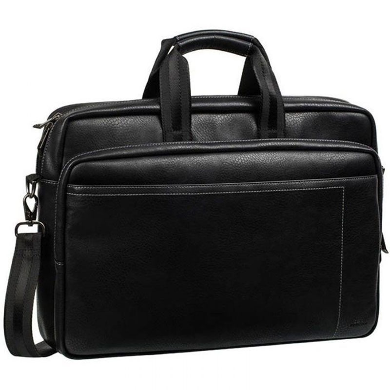 Sacoche RIVACASE Pour Pc Portable 15.6'' En Cuir - Noir Sacoche RIVACASE Pour Pc Portable 15.6'' En Cuir - Noir