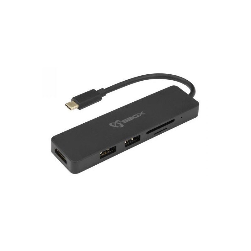 Adaptateur 5en1 SBOX USB Type C Vers HDMI/USB-3.0/SD+TF - Noir