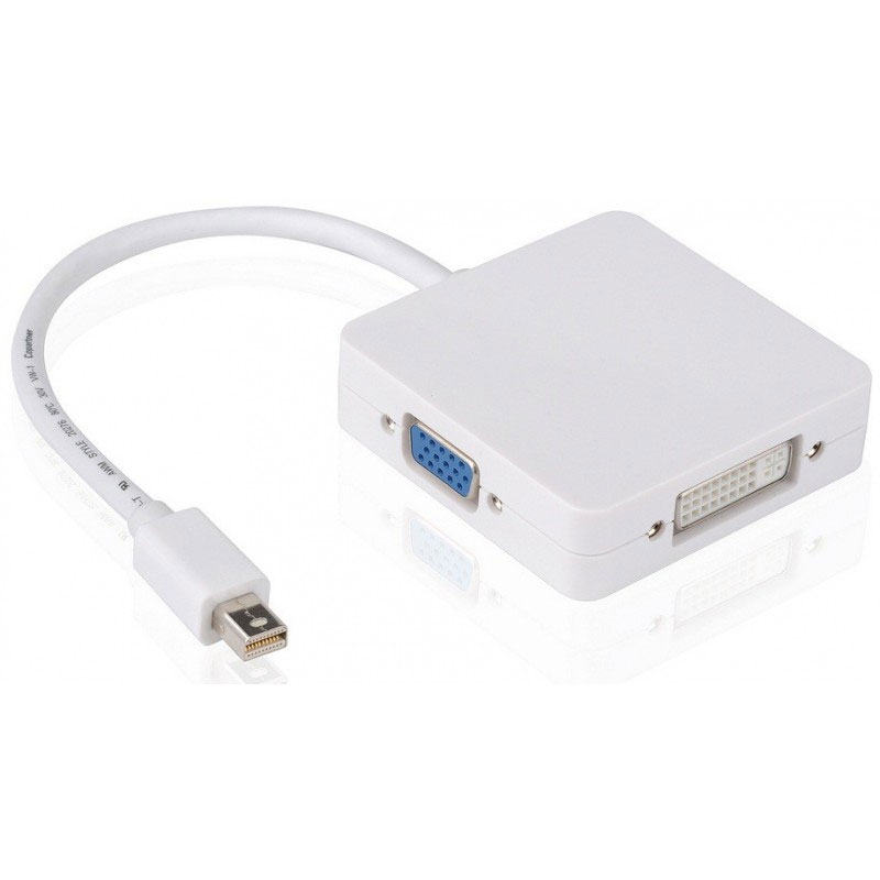 Adaptateur Mini DisplayPort Vers DVI-I Femelle, HDMI Femelle Et VGA Femelle Adaptateur Mini DisplayPort Vers DVI-I Femelle, HDMI Femelle Et VGA Femelle