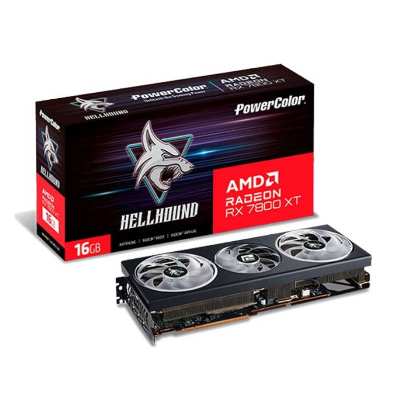 Carte Graphique POWERCOLOR AMD Radeon RX 7800XT HELLHOUND 16Go 3X OC
