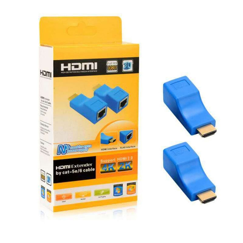 Convertisseur Extender HDMI 30M 1080P - Bleu Convertisseur Extender HDMI 30M 1080P - Bleu