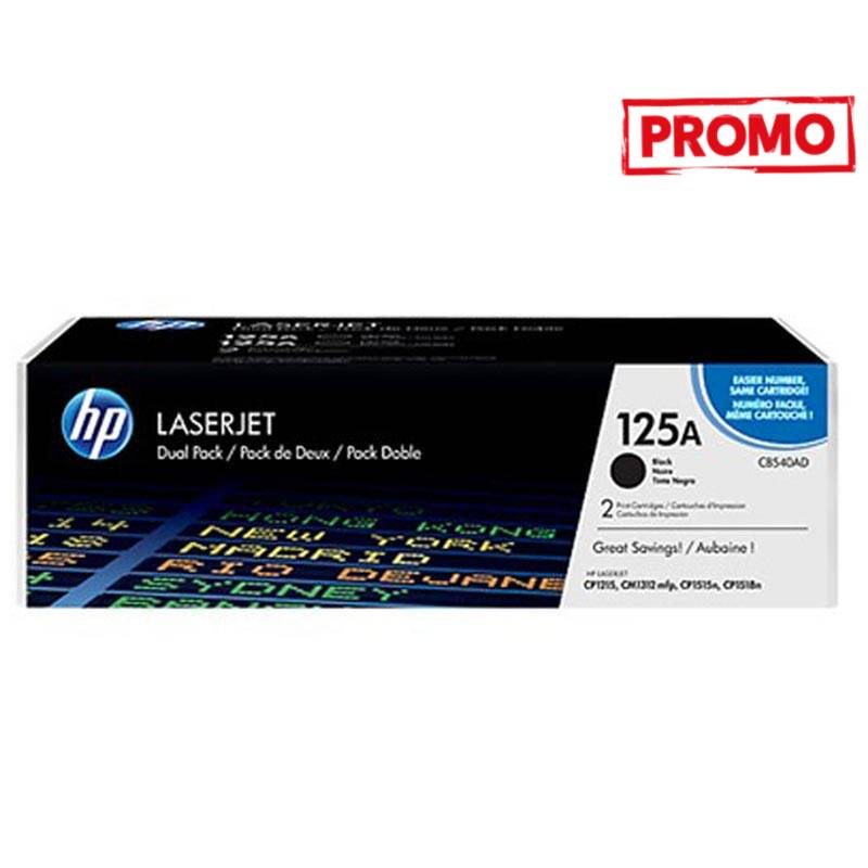 Pack de 2 Toners Originaux HP 125A - Noir (CB540AD) Pack de 2 Toners Originaux HP 125A - Noir (CB540AD)