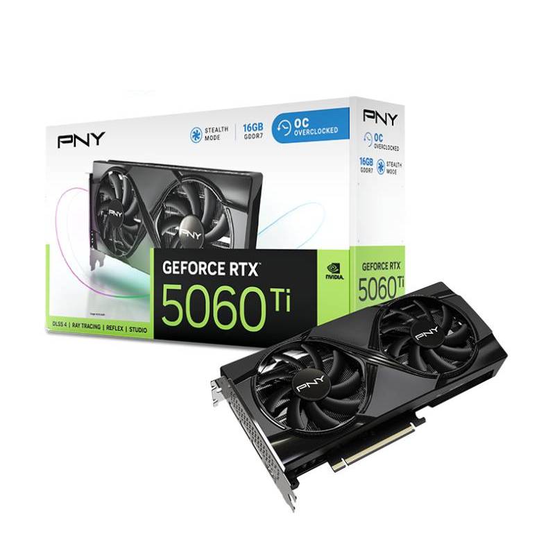 Carte Graphique PNY GeForce RTX 5060TI 16Go OC Dual Fan Carte Graphique PNY GeForce RTX 5060TI 16Go OC Dual Fan