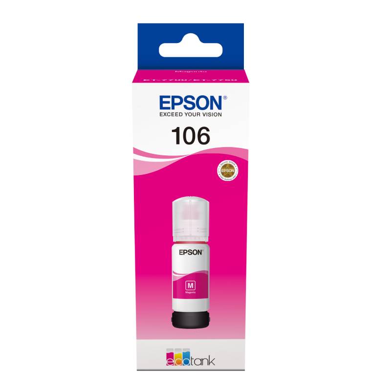 Bouteille d'encre d'origine EPSON ECOTANK 106 magenta Bouteille d'encre d'origine EPSON ECOTANK 106 magenta