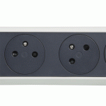 Multiprise LEGRAND 4X2PP+T 3M - Blanc et Gris foncé