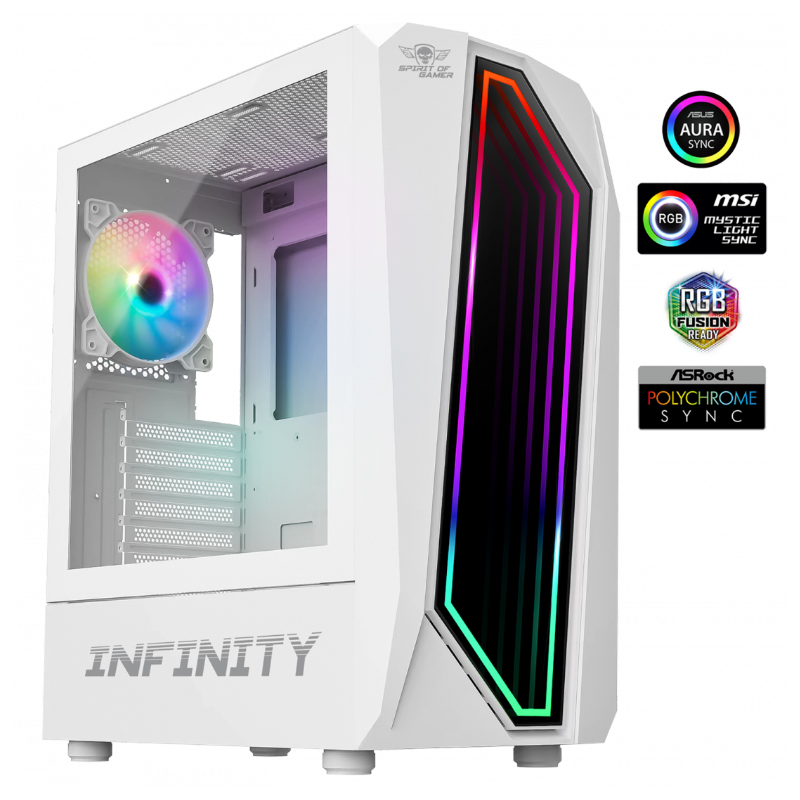 Boîtier PC Gamer SPIRIT OF GAMER Infinity Artic ARGB - Blanc Boîtier PC Gamer SPIRIT OF GAMER Infinity Artic ARGB - Blanc