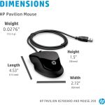 Ensemble Clavier Et Souris Filaire HP AZERTY Fr 200 - Noir
