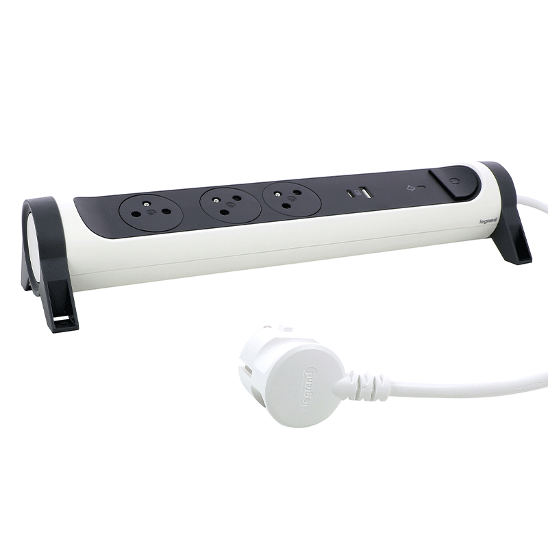 Multiprise LEGRAND 3*2P+T Parafoudre USB A+C 1.5M