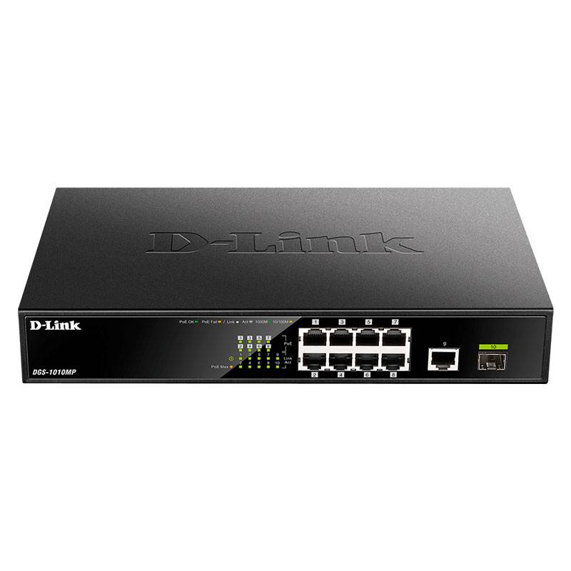 Switch D-Link DGS-1010MP 8 ports Gigabit 10/100/1000 / POE 1SFP / 1 Gigabit