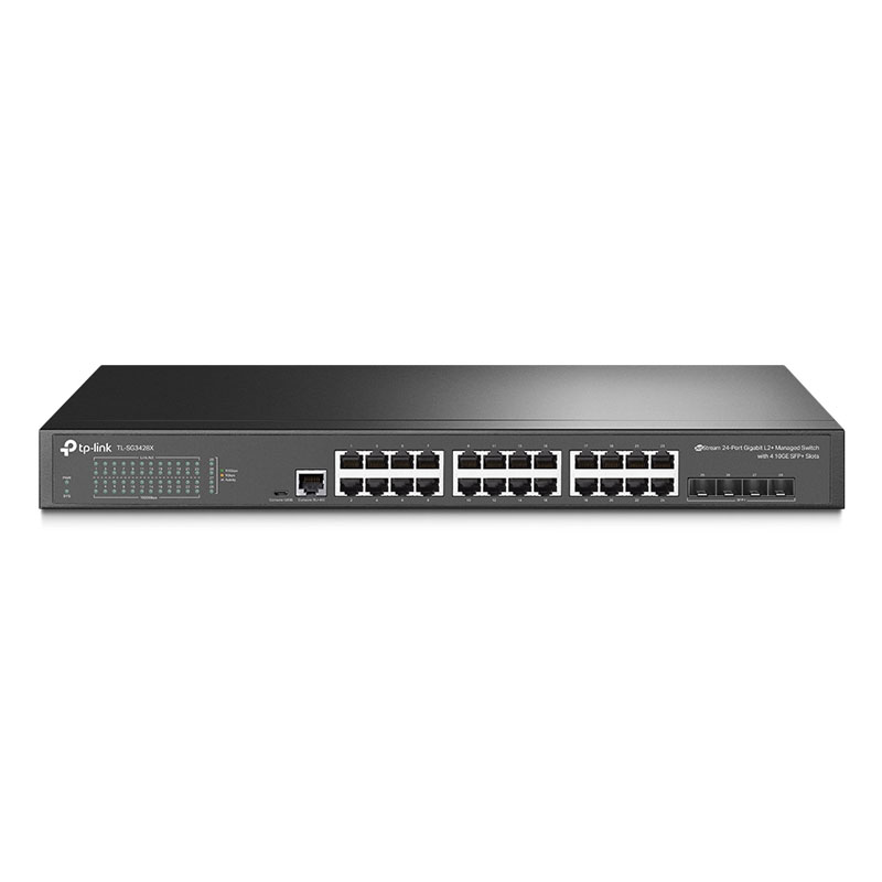 Switch Administrable TP-LINK TL-SG3428X JetStream 24 ports 10/100/1000 Mbps L2 + 4 Ports SFP + 10GE Switch Administrable TP-LINK TL-SG3428X JetStream 24 ports 10/100/1000 Mbps L2 + 4 Ports SFP + 10GE