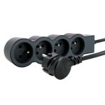 Rallonge Multiprises extra-plate LEGRAND 4 Prises 1,5m - Noir& gris foncé