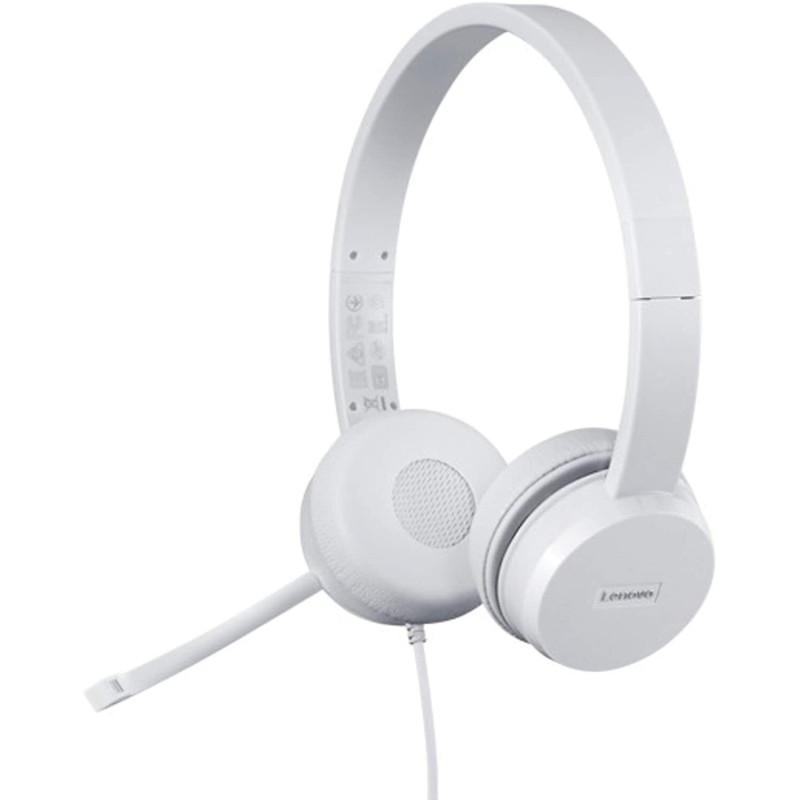 Casque Filaire LENOVO STEREOB 110 USB - Blanc Casque Filaire LENOVO STEREOB 110 USB - Blanc