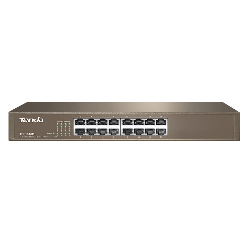 Switch de bureau TENDA TEF1016D 16 Ports Fast Ethernet 10/100 Mbps Switch de bureau TENDA TEF1016D 16 Ports Fast Ethernet 10/100 Mbps
