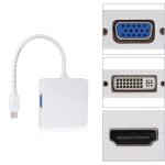Adaptateur Mini DisplayPort Vers DVI-I Femelle, HDMI Femelle Et VGA Femelle