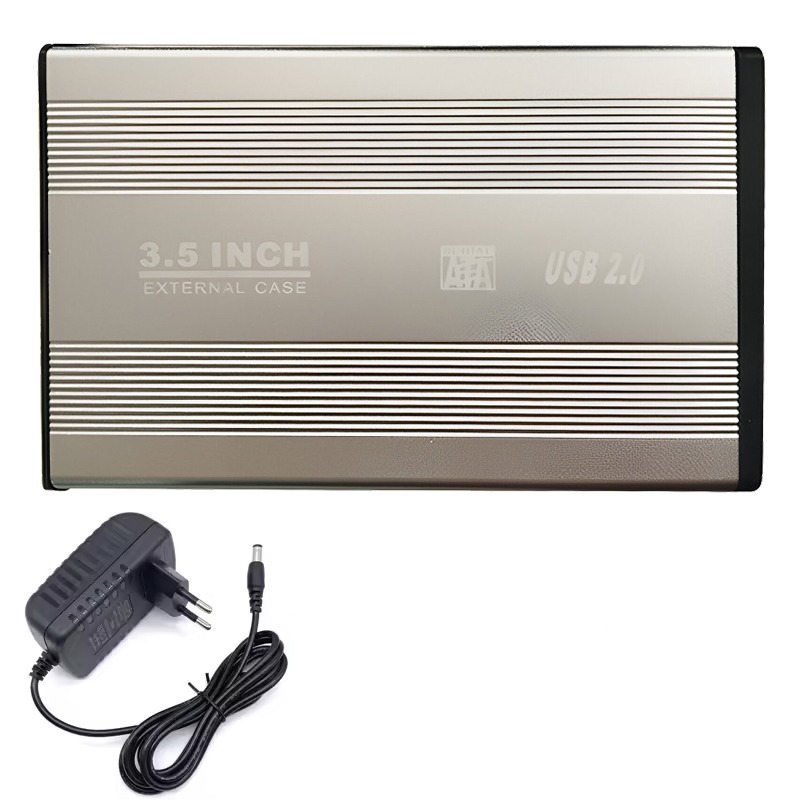 Boitier Pour Disque Dur Externe  3.5'' USB 2.0 En Métal