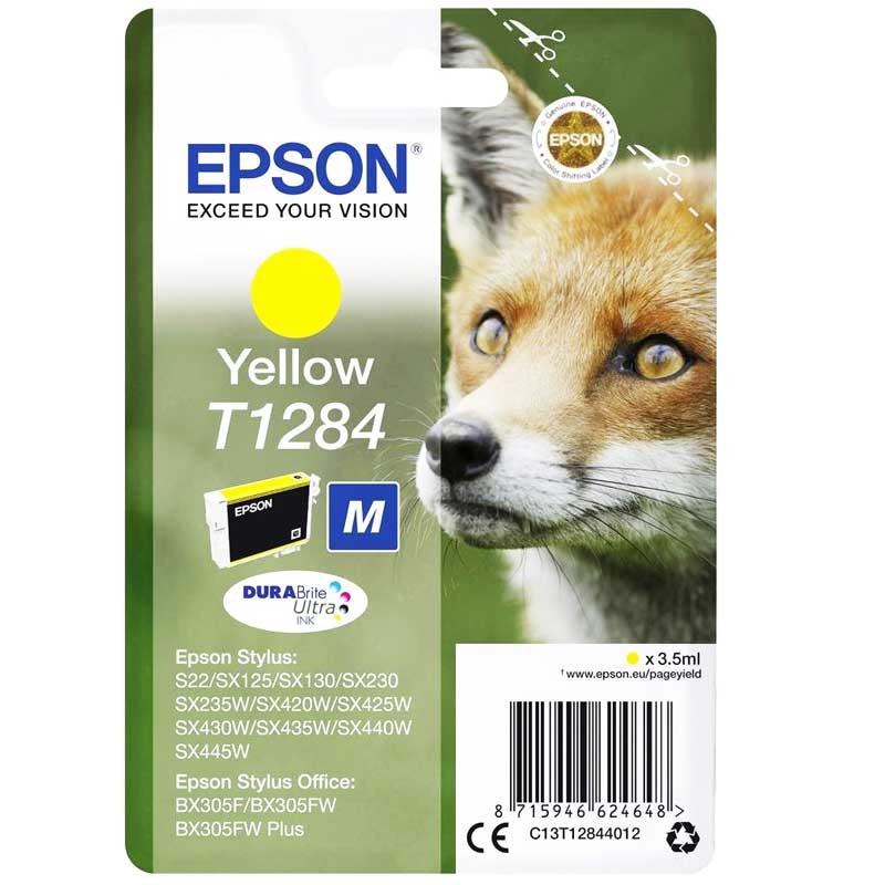 Cartouche Jet D'encre Original EPSON T1284 - Jaune (C13T12844012) Cartouche Jet D'encre Original EPSON T1284 - Jaune (C13T12844012)