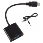 Convertisseur HDMI Mâle Vers VGA femelle + audio - Noir