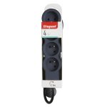 Rallonge Multiprises extra-plate LEGRAND 4 Prises 1,5m - Noir& gris foncé