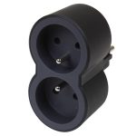 Fiche multiprises LEGRAND Biplite 2x2P+T frontales 3680W - Noir