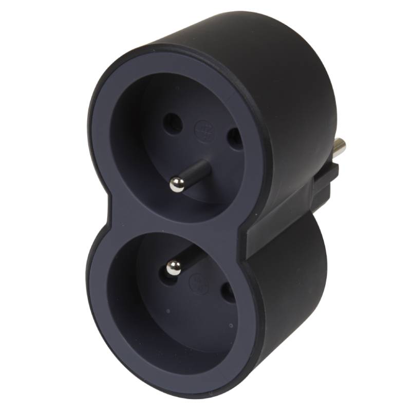 Fiche multiprises LEGRAND Biplite 2x2P+T frontales 3680W - Noir