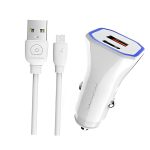Chargeur Voiture WUW T54 Avec Câble Micro-USB - Blanc