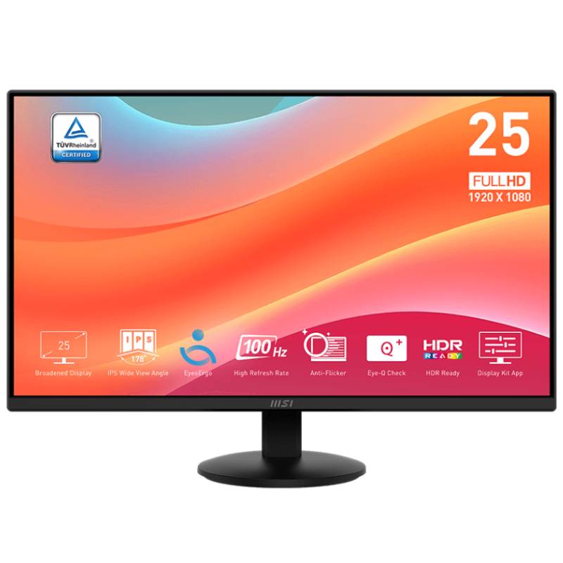 Ecran MSI PRO MP252L 24.5" Full HD IPS 100 Hz