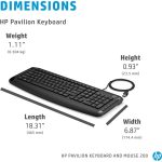Ensemble Clavier Et Souris Filaire HP AZERTY Fr 200 - Noir