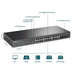 Switch Administrable TP-LINK TL-SG3428X JetStream 24 ports 10/100/1000 Mbps L2 + 4 Ports SFP + 10GE